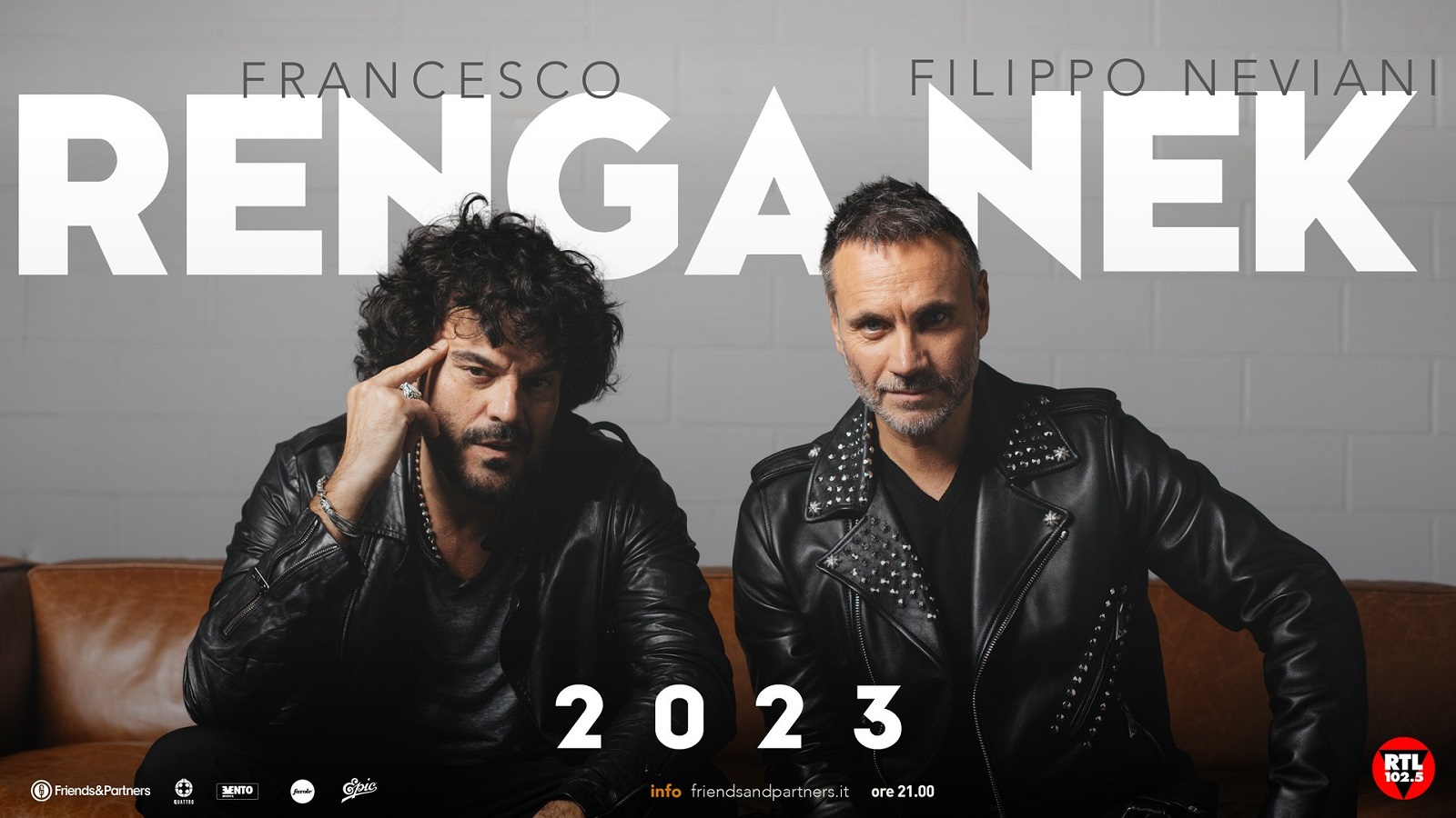 Renga e Nek in concerto 2023 Arena Dei Pini