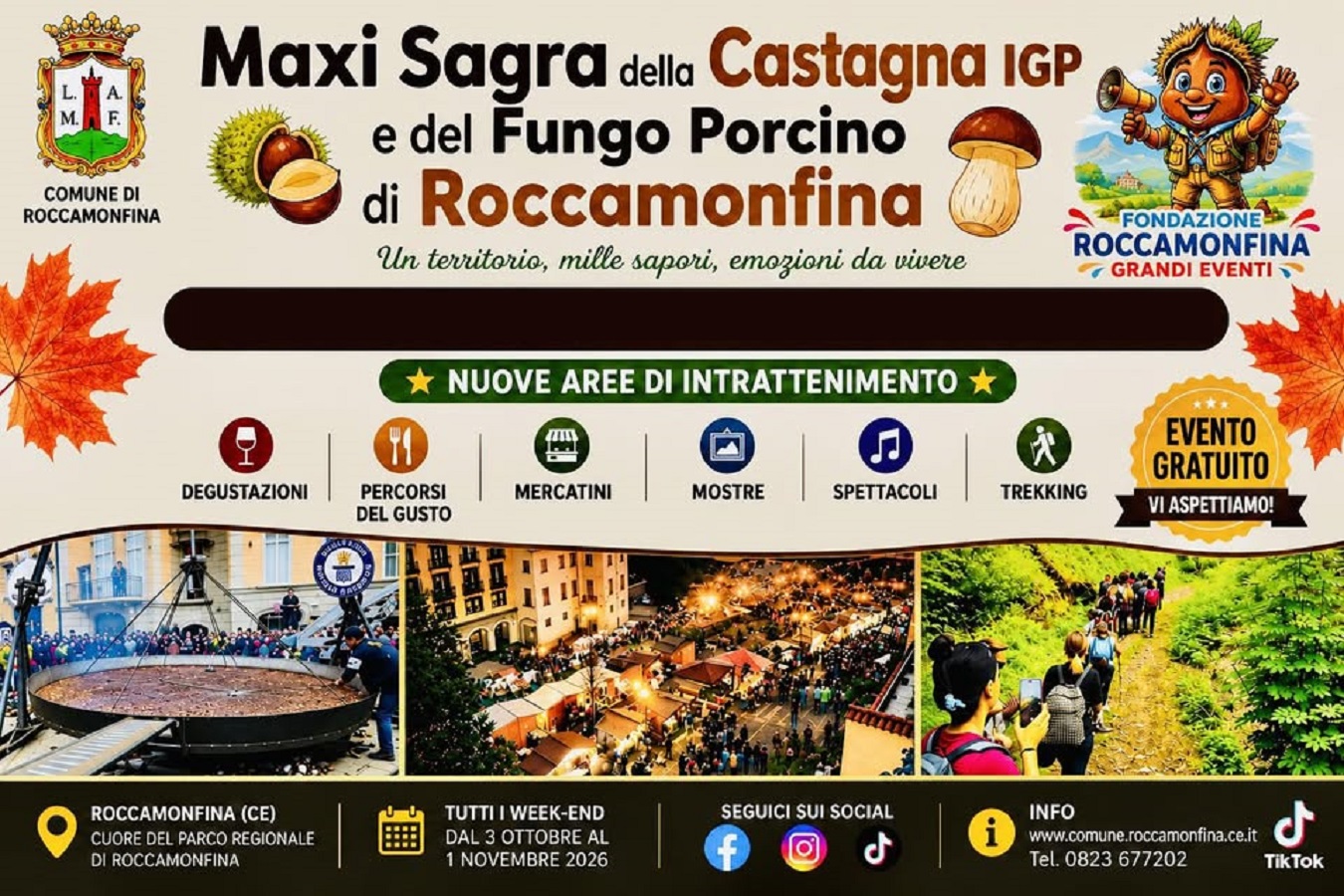 Sagra della Castagna IGP e del Fungo Porcino 2026 a Roccamonfina