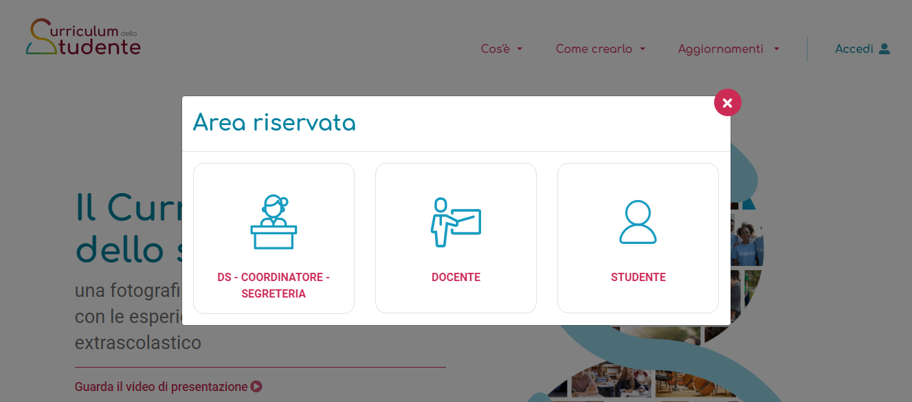 Come accedere al curriculum dello studente