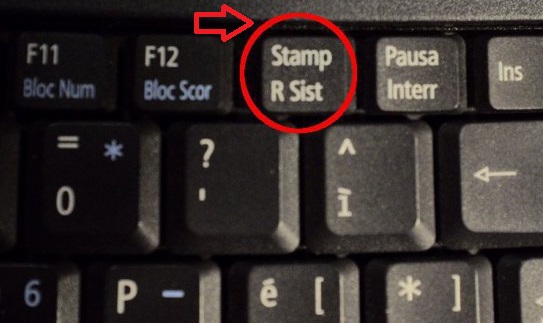 clicca sul tasto stamp della tastiera